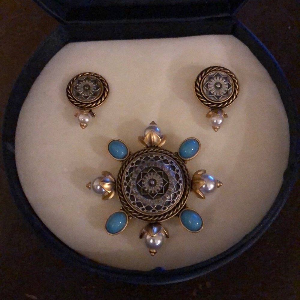 Earrings and Brooch/Necklace Set